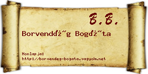 Borvendég Bogáta névjegykártya